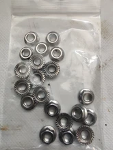 Tuercas hexagonales 20 piezas DIN6923, M3, M4, M5, M6, M8, 304, de acero inoxidable, bloqueo de deslizamiento, HW015