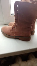 LEOSOXS-Botas de nieve de piel auténtica para mujer, zapatos cálidos de invierno, botines de plataforma de media caña, 41