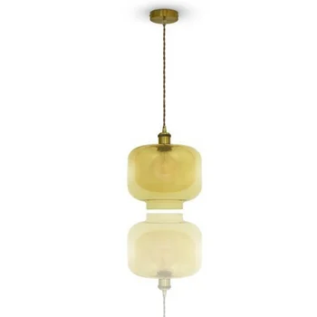 

Chandelier amber glass metal door lamp V3740 suspension modern 25 X28X118