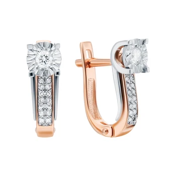

Gold earrings with diamonds sunlight sample 585