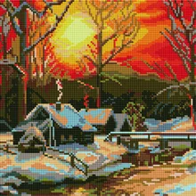 Алмазная мозаика EF 419 Закат ранней весны 30*40