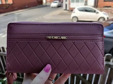 Cartera larga de piel sintética para mujer, monedero cartera borla, tarjetero, bolso de mano tipo monedero
