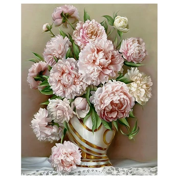 

Аж-1505 painting by rhinestones 'luxury piony' 40*50 cm