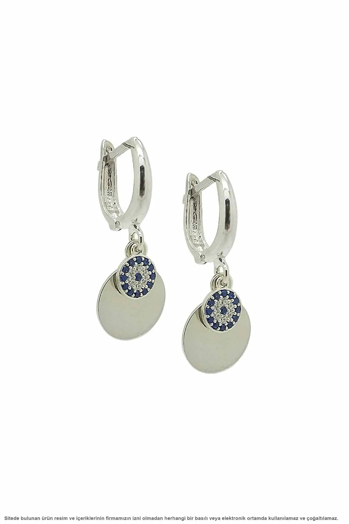 

Silver Evil Eye Womens Earrings