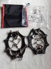 18 dientes hielo nieve crampones antideslizante escalada pinza zapato cubre Spike zapatos de acero inoxidable nieve antideslizante de la cubierta del zapato Crampon