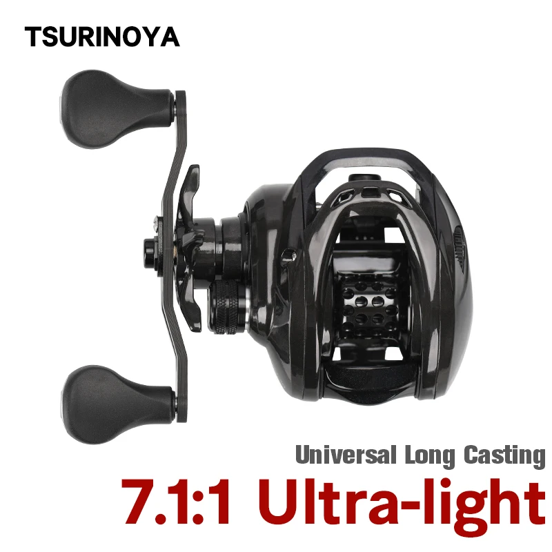 Grab It Now -  TSURINOYA Baitcasting Reel Long Casting DARK WOLF 150 7KG Drag 7.1:1 High Speed Fishing Reel 182g Ultra-light Reel