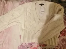 Westay jeli-cárdigan de punto para mujer, suéter grueso, suelto, de manga linterna, botón de perla, corto, dulce y estilo perezoso, primavera 2021