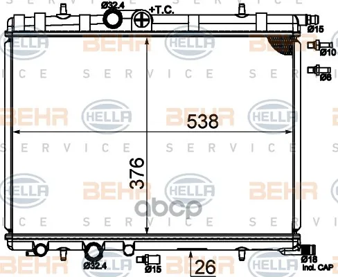 Радиатор Охлаждения Двигателя Hella 8mk376718054 HELLA арт. 8MK376718054