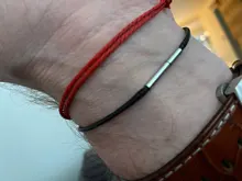 BASEHOME-pulsera de cuerda de cera negra y roja, brazalete de acero inoxidable con cierre de cordón de cuero para regalo, 1,5/2/3mm