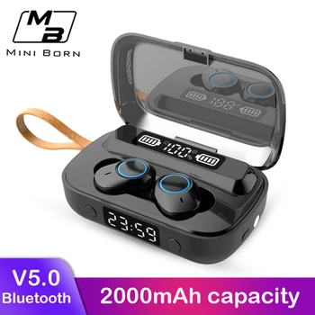 

MiniBron True Wireless Earbuds Mini Bluetooth Earphone Stereo Bluetooth 5.0 Sport Earpiece Small Invisible Headset with Mic