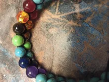 7 Chakra de roca de Lava pulsera de 8mm de doble capa fila ajustable Unisex piedra de Yoga sanación energética pulseras de piedra regalo de Navidad