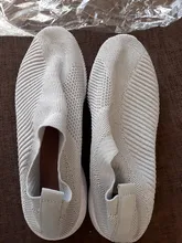 Zapatillas de deporte de tejido de punto para mujer, zapatos planos femeninos, de talla grande, para caminar de primavera verano