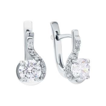 

Silver earrings with cubic zirconium sunlight sample 925