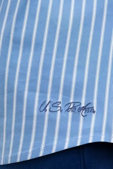 U.S. POLO ASSN. Синяя полосатая обычная рубашка