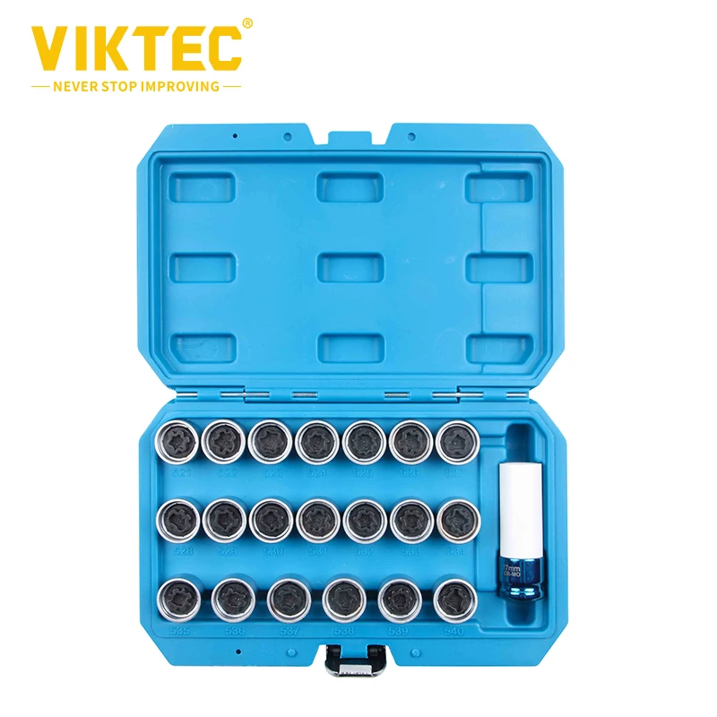 VT13941C 21PC Master Lock Wheel Lug Nut Stud Key Set Removal Locking