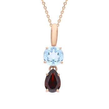 

Gold pendant with Topaz and Garnet sunlight sample 585 test