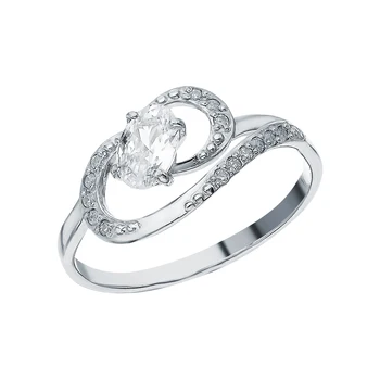 

Silver ring with cubic zirconia sunlight sample 925