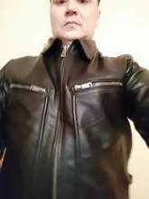 Chaqueta de cuero de vaca para hombre, abrigo de piel de vaca, grueso, de calidad, Estilo vintage, regalo, envío gratis