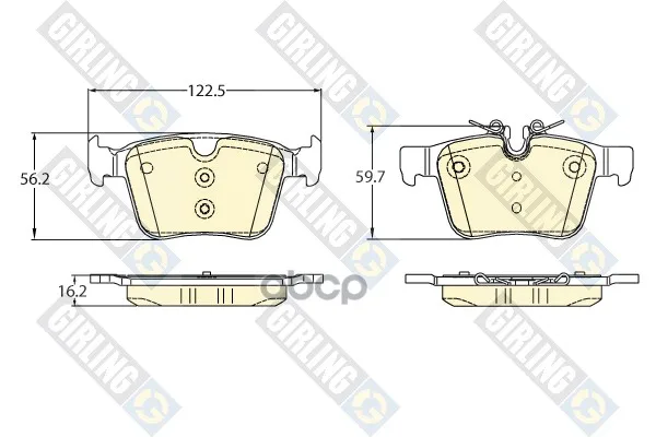 Колодки Тормозные Land Rover Discovery 14-/Evoque 11-/Volvo Xc90 Ii 14- Задние Girling 6121102 Girling арт. 6121102