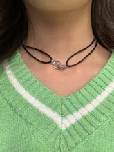 Collar con esposas y cordones de 100% Plata de Ley 925 para hombre y mujer, colgante de lunares con cuerda ajustable, Bisutería