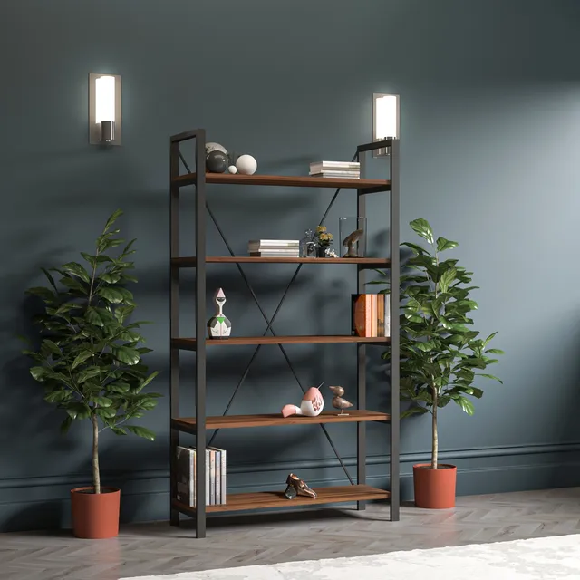 Modern 5-Layer Bookcase - Decorative Plant Flower Stand