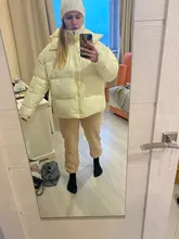 Womens Puffer Jacket Parkas Hooded-Coat Outwear Harajuku Korean-Fashion Winter