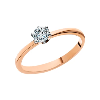 

Gold ring "diamonds of Yakutia" sunlight sample 585