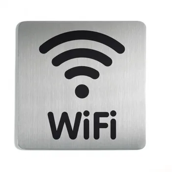 

Pictogram WiFi square, stainless steel silver metallic