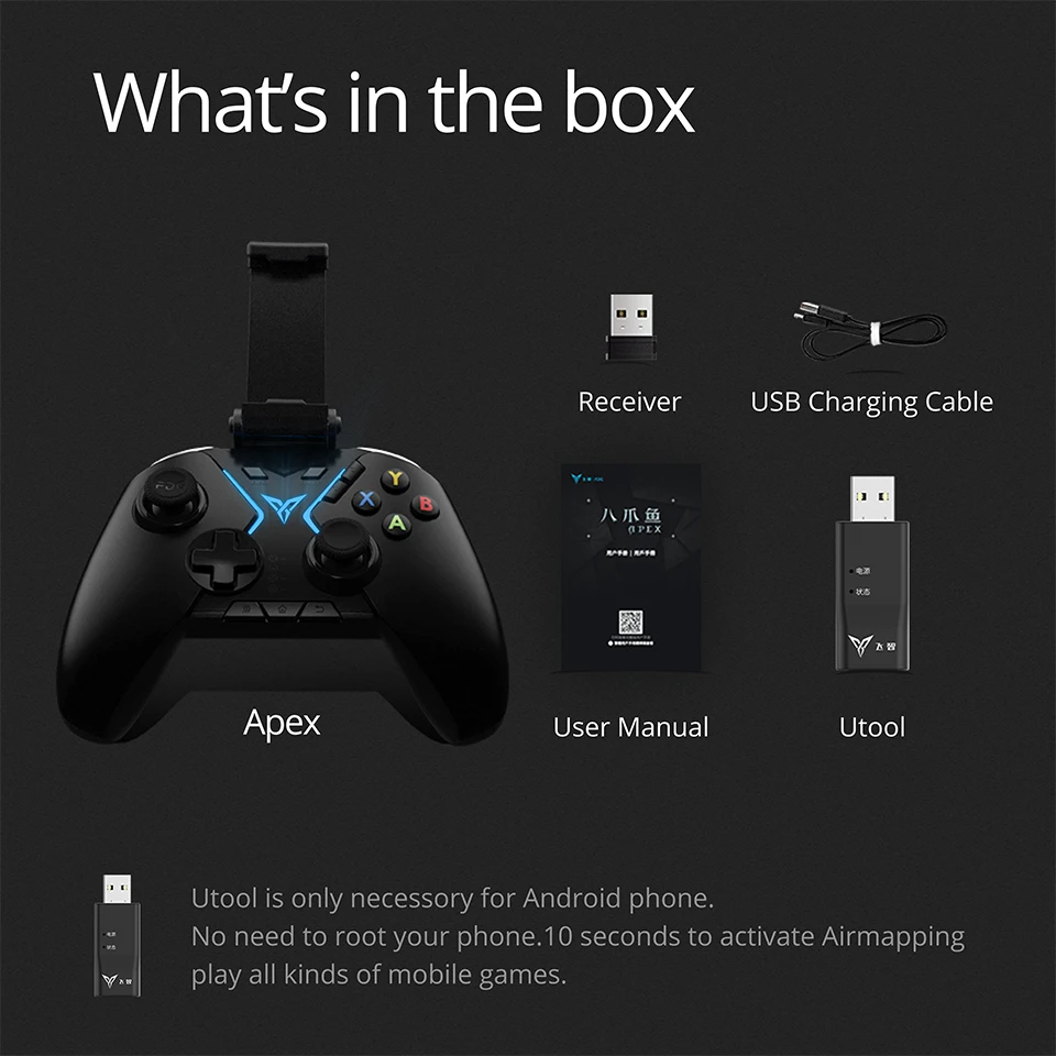 Flydigi Apex Esports Bluetooth pubg мобильный беспроводной игровой контроллер(с держателем телефона) геймпад для ПК мобильного телефона Pad