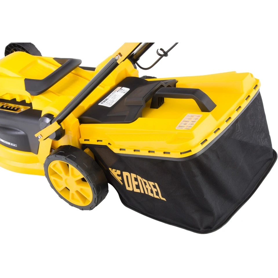 Газонокосилка электрическая DENZEL GM-1800 (Ширина скашивания 38 см., 6 уровней высоты скашивания от 2 до 7 см., травосб