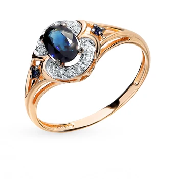 

Gold ring with sapphires and diamonds sunlight sample 585