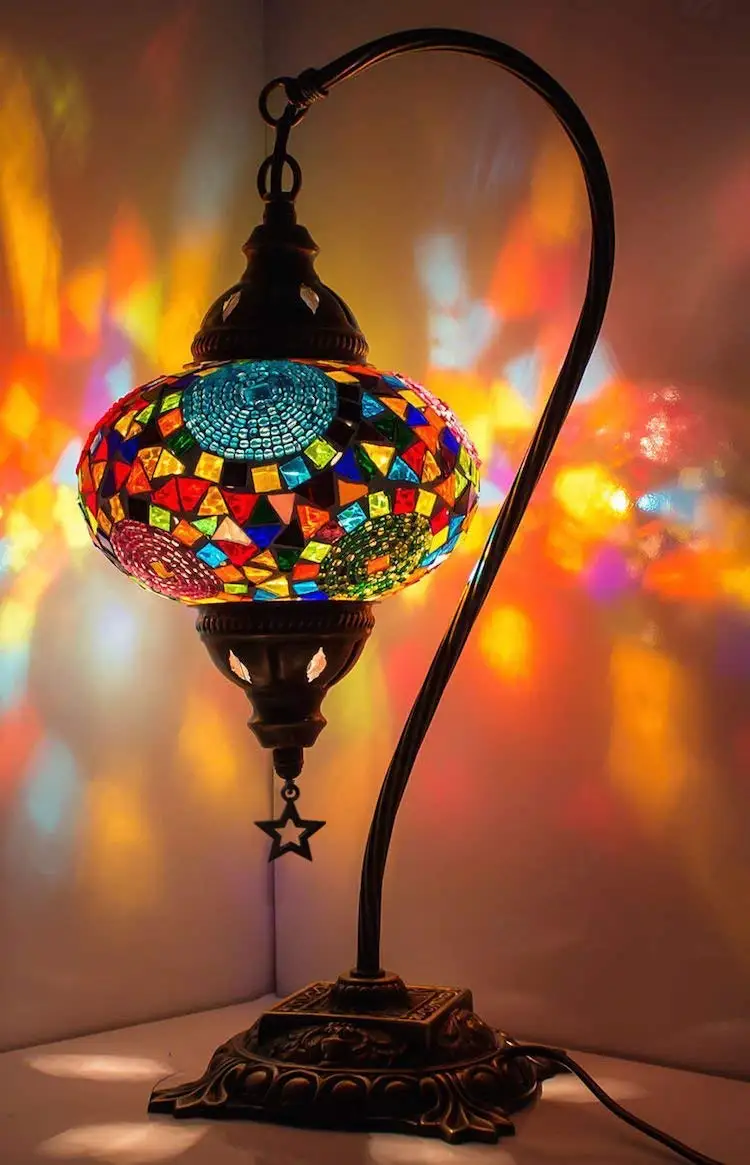

Turkish Mosaic Lamp Swan Neck Moroccan Marrakech Lamp Glass Turkish Lights Tiffany Bedside Table Turkish Lamp MADE IN TURKEY