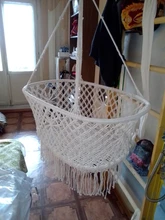 Hamaca colgante para jardín de bebé, cunas de algodón blancas de 90x45x35cm, Columpio de cuerda tejida para bebé, silla de Patio, asiento, ropa de cama, cuidado del bebé