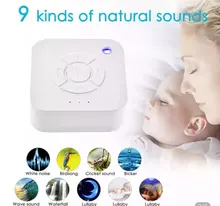 Máquina de sonido para dormir para bebés y adultos, dispositivo de sonido recargable por USB, con temporizador de apagado, color blanco, para relajación y viajes de Oficina # R