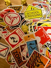 Pegatinas de advertencia para coche y motocicleta, pegatinas impermeables con recordatorios, para portátil, equipaje y Snowboard, 50 Uds.