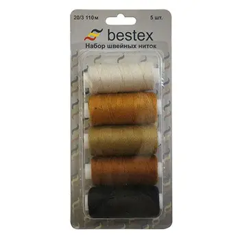 

Thread set 20/3, assorted, 110 m, pack/5 pcs, Bestex (Assorted)