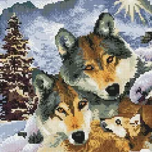 Алмазная мозаика EF 290 Семья волков 30*40