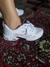 Zapatillas de deporte con cojín de aire para mujer, zapatos transpirables para correr, deportivas para exteriores, informales con cordones