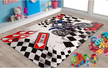 

Motocross Patterned Carpet ,Non Slip Floor Carpet,Teen's Carpet,Turkish Rug