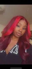 Pelucas de cabello humano con encaje frontal 13x4 para mujer, 180% ombré rojo borgoña, pelucas brasileñas de cabello ondulado rojo Remy prearrancado