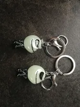 Llavero luminoso de película, joyería, llavero de esmalte de corazón, Cráneo, esqueleto, para coche, regalos de navidad