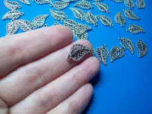 Colgantes de hojas de árbol de 17x9mm, 50 Uds., colgantes, collar, pulsera, tobillera, accesorios para fabricación de joyas, DIY