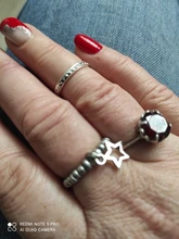 Anillo elástico con colgante redondo de corazón de Metal para mujer y niña, anillos de plata de Color de cuenta, joyería sencilla para dedos