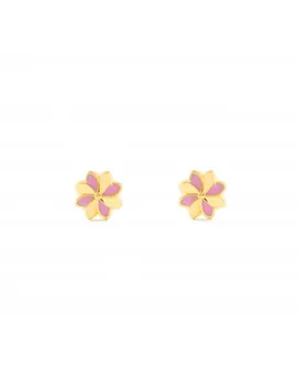 

Earrings Bebe or girl pink enamelled flower
