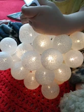 Lights-String Garland Cotton-Ball Led Wedding Party Christmas Outdoordiy Holiday 5M Crib