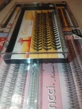 Kimcci-extensiones de pestañas individuales, 120 nudos/funda, pestañas de racimo 3D de visón Natural, maquillaje profesional acampanado