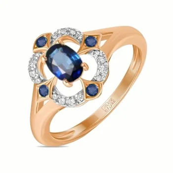 

Lucas gold ring with sapphires and diamonds in red gold