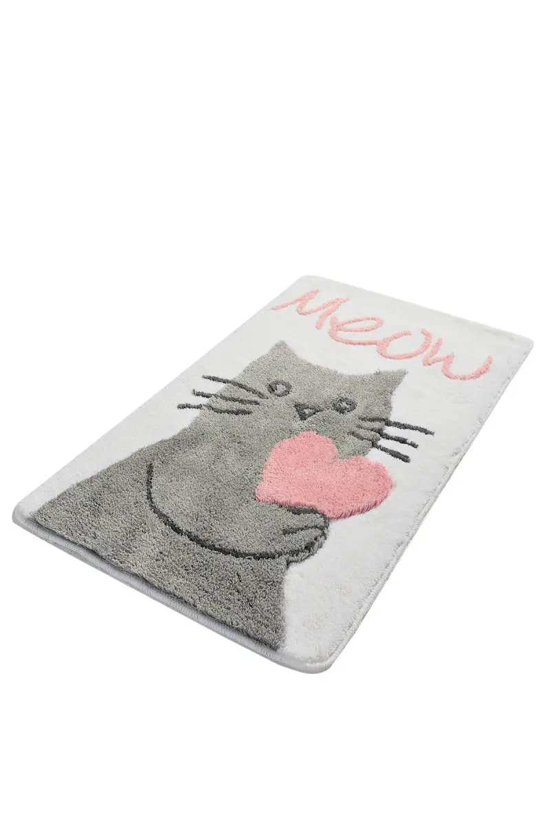 Коврик для ванной-коврики | коврик для ванной нескользящие Противоскользящие коврики Kitty белый 60X100 см