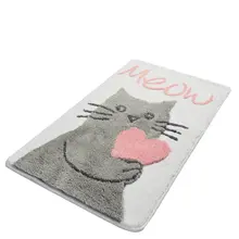 Коврик для ванной-коврики | коврик для ванной нескользящие Противоскользящие коврики Kitty белый 60X100 см