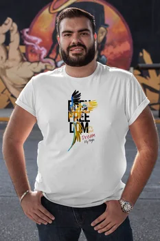 

Angemiel Wear Born Freedom Parrot White Men 'S Cotton Big Size T-Shirt